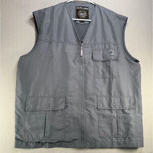 Atlas for Men Lightweight Fishing Vest XL Men's Gray Zip Pockets Lined Outdoor
